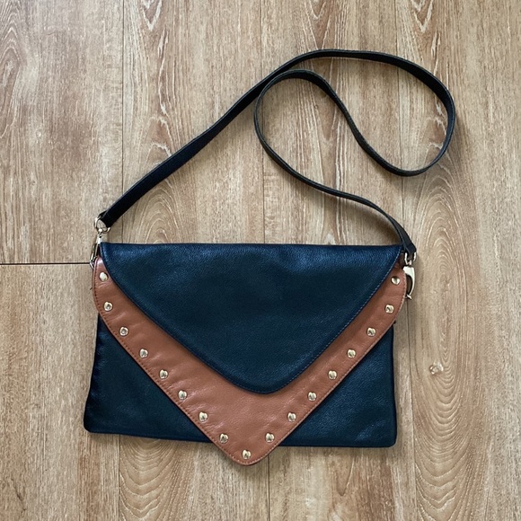 B-Low The Belt Leather Studded Envelope Crossbody - Picture 1 of 13